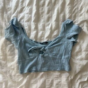 3 for $20⭐️ Light Blue Ribbed Crop Top